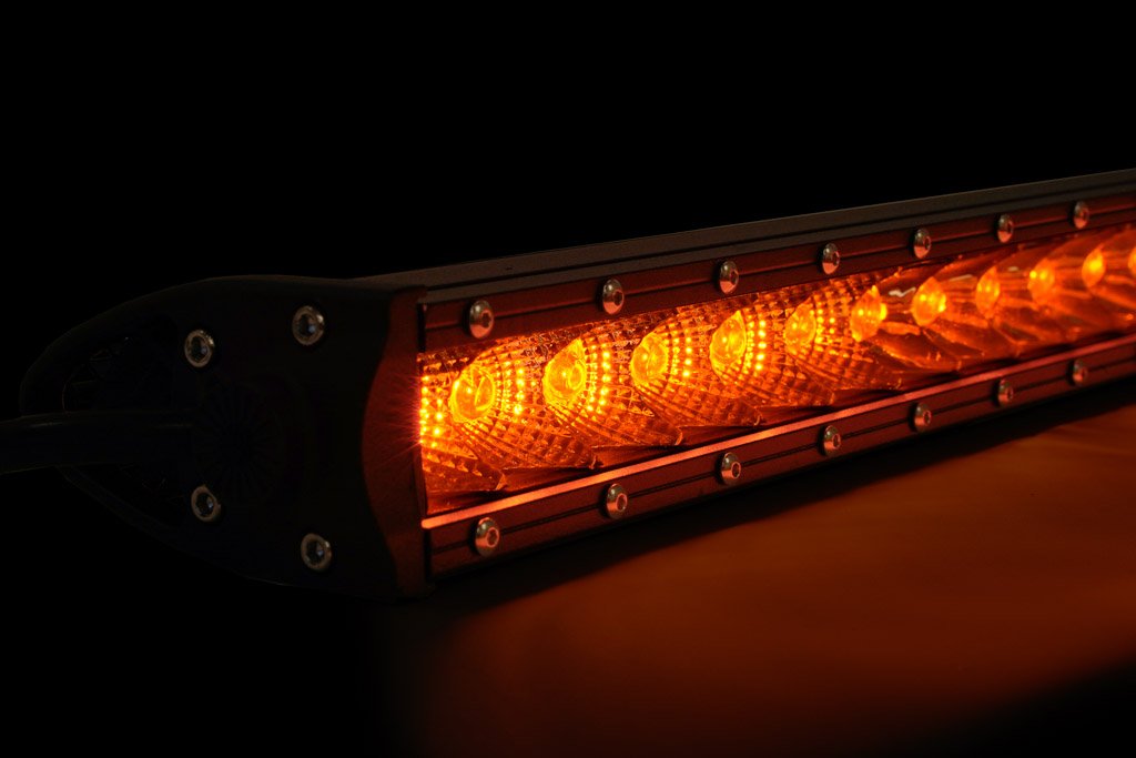 42 Inch Slim Single Row Straight LED Light Bar 20 000 Lumens Amber